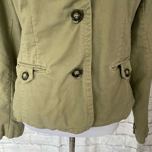 Old Navy women L 2 button fully lined canvas jacket green - Picture 9 of 12